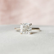 Elongated Cushion Cut Moissanite Solitaire Ring